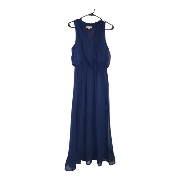 Jun & Ivy Women's Blue Ruffle Hem Sleeveless Dress - Picture 1 of 8